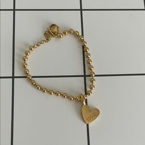 Gold Heart Charm Bracelet